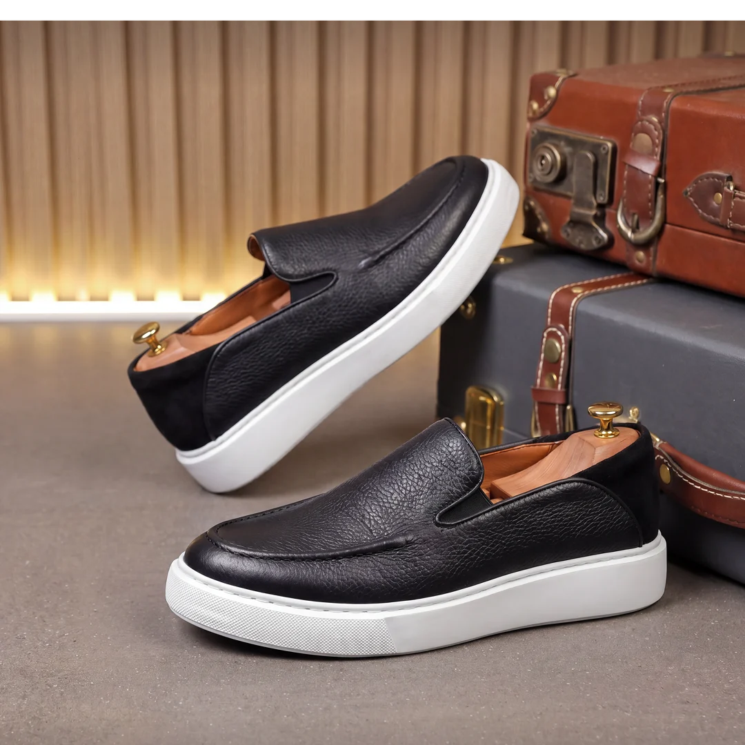 Basket Slip-On en Cuir Véritable Premium