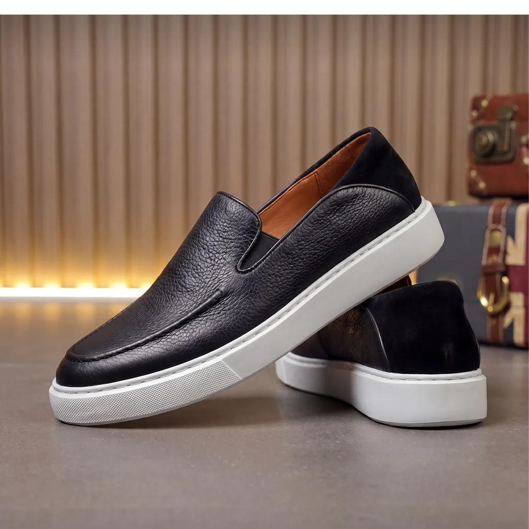 Basket Slip-On en Cuir Véritable Premium
