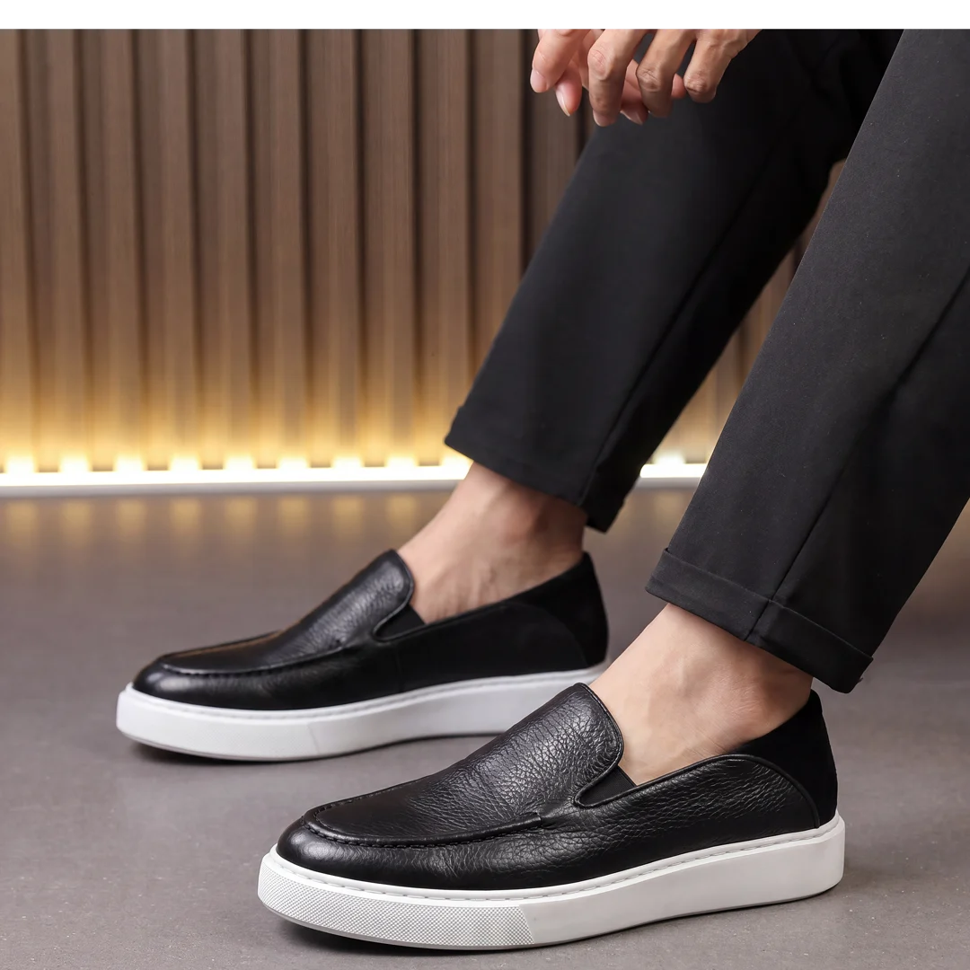 Basket Slip-On en Cuir Véritable Premium